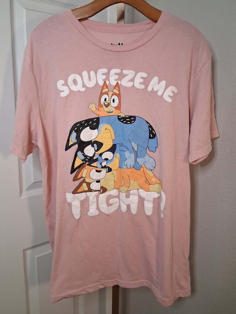 Bluey T Shirt Pink XL Unisex